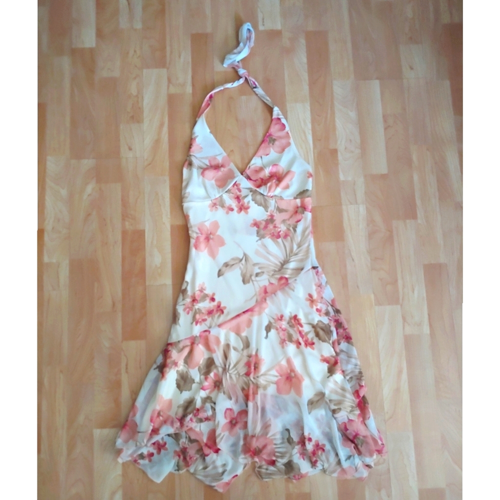 NEW Floral Halter Dress with Flowy Layers